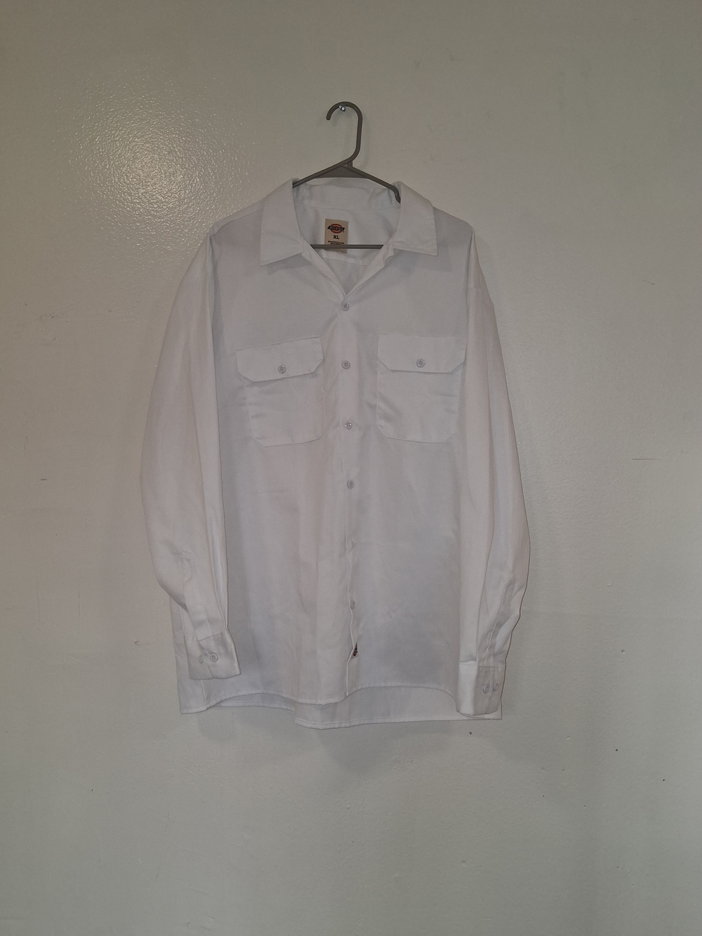 Dickies White Lightweight Button-Up Shirt